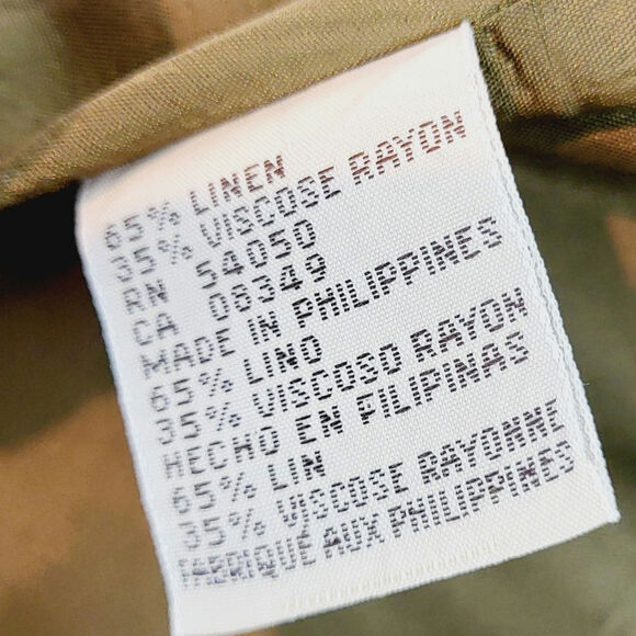 Vintage Jones New York Country Linen Blend Green Textured Striped Blazer Size 12 - Picture 9 of 10